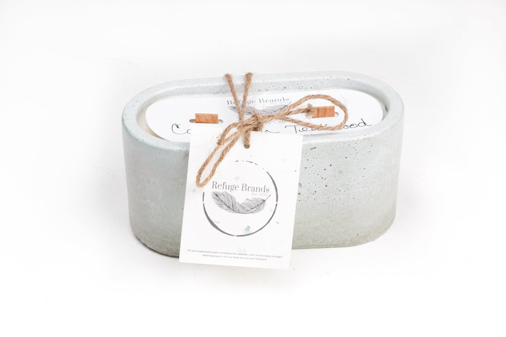 Refuge Brands ﻿Candles﻿﻿ are hand-poured with eco-friendly 100% soy wax