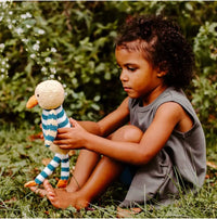 Load image into Gallery viewer, Yellow Duck with Stripe Shirt - 100% Organic Cotton
