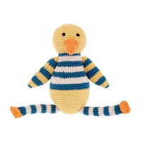 Load image into Gallery viewer, Yellow Duck with Stripe Shirt - 100% Organic Cotton
