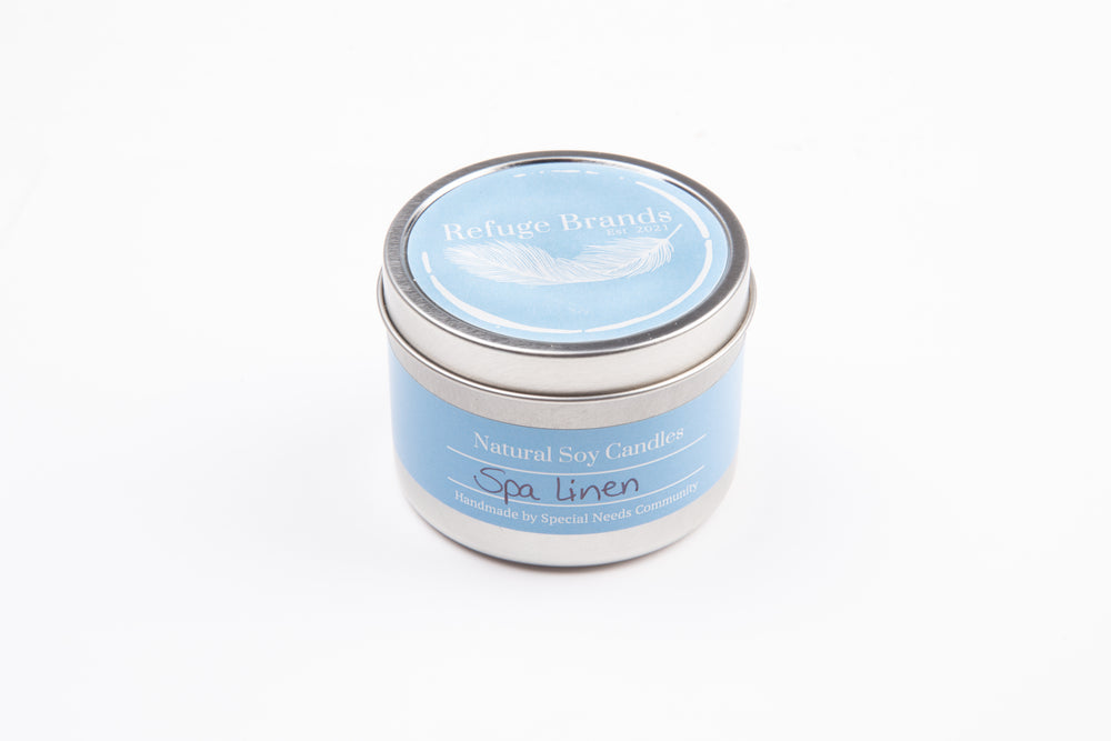 Spa Linen Scented Soy Candle in Tin