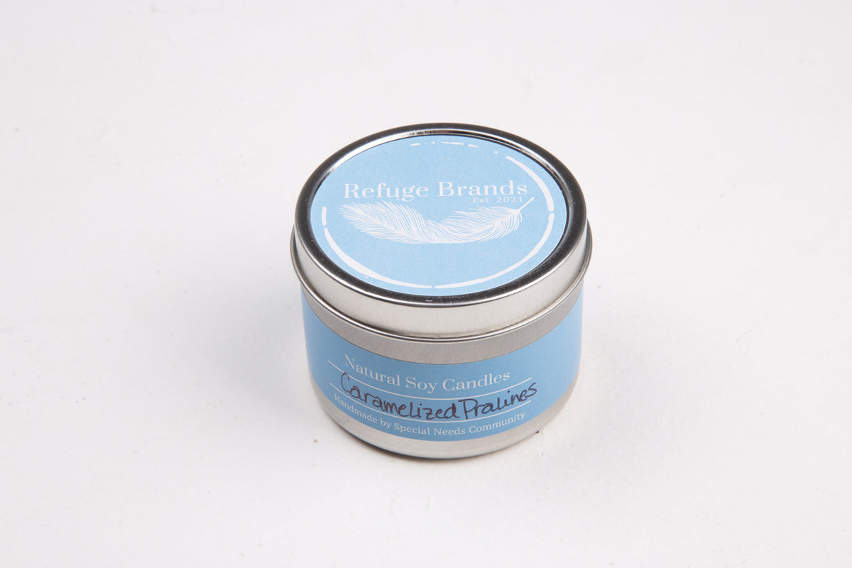 Caramelized Praline Scented Soy Candle in Tin