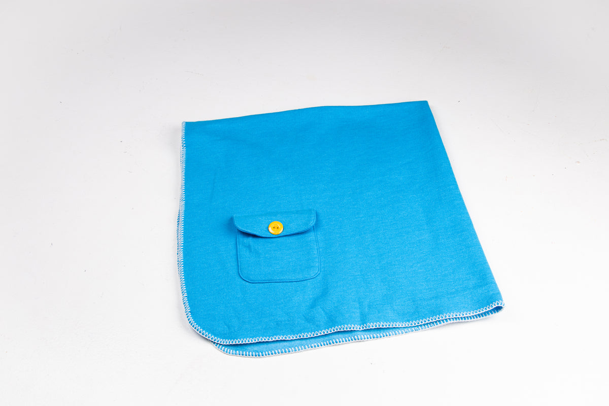 Refuge Brands Recycled/Sustainable Fleece Blanket With Pocket - Small. 30" x 30".